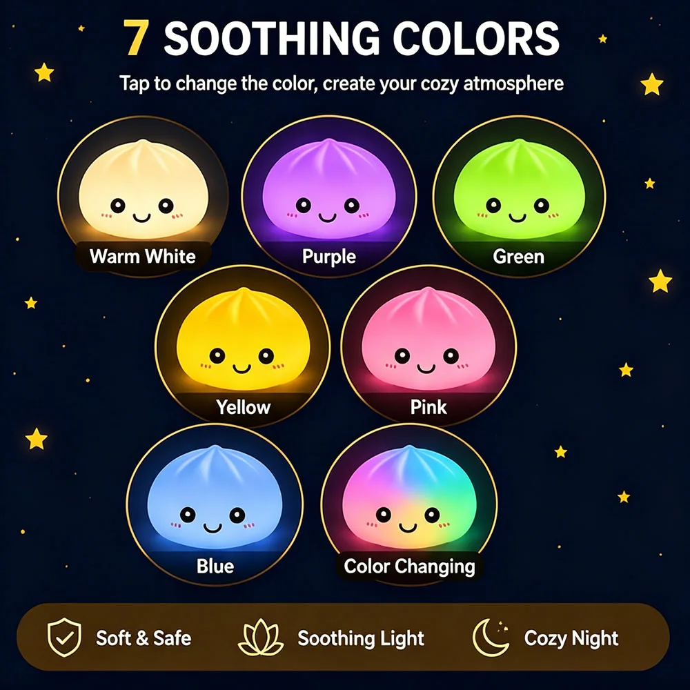 2027 Trendy Glowing Dumpling Steamer Box Luminous Desktop Ornament Surprise Party Favor Goodie Bag Stuffer Novelty Prop Gift