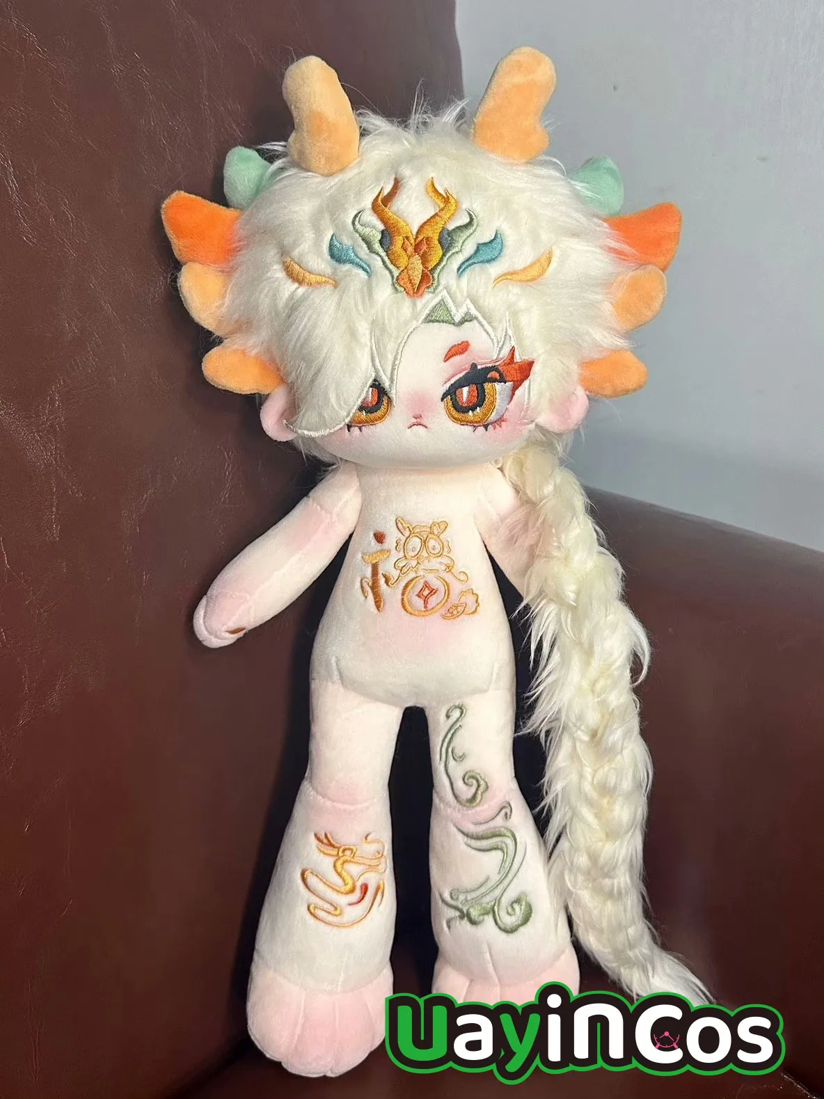 Yellow Hair yun qiu Princess Monster Deer Horn Stuffed 30cm Cute Plushie Cotton Plush Doll Body Anime Figure Toy For Kids Gifts