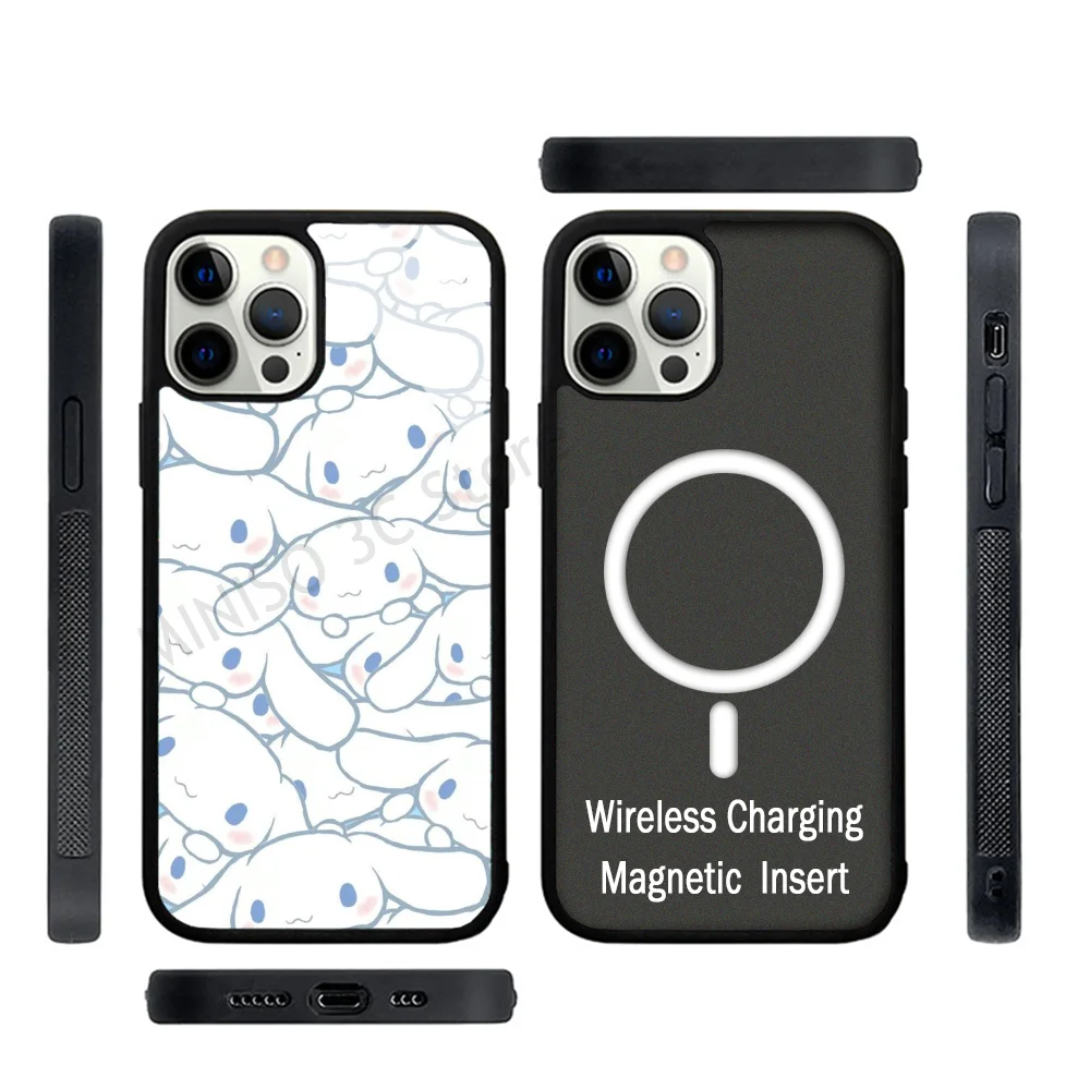 

Kawaii Cute C-Cinnamoroll Phone Case Strong Magnetic For IPhone 15 14 13 Pro Max 11 12 Mini For Magsafe