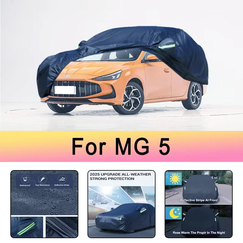 

For MG 5 All-Weather Car Covers 6-in-1 Waterproof Dustproof UV Proof Snowproof Scratch Resistant Protection