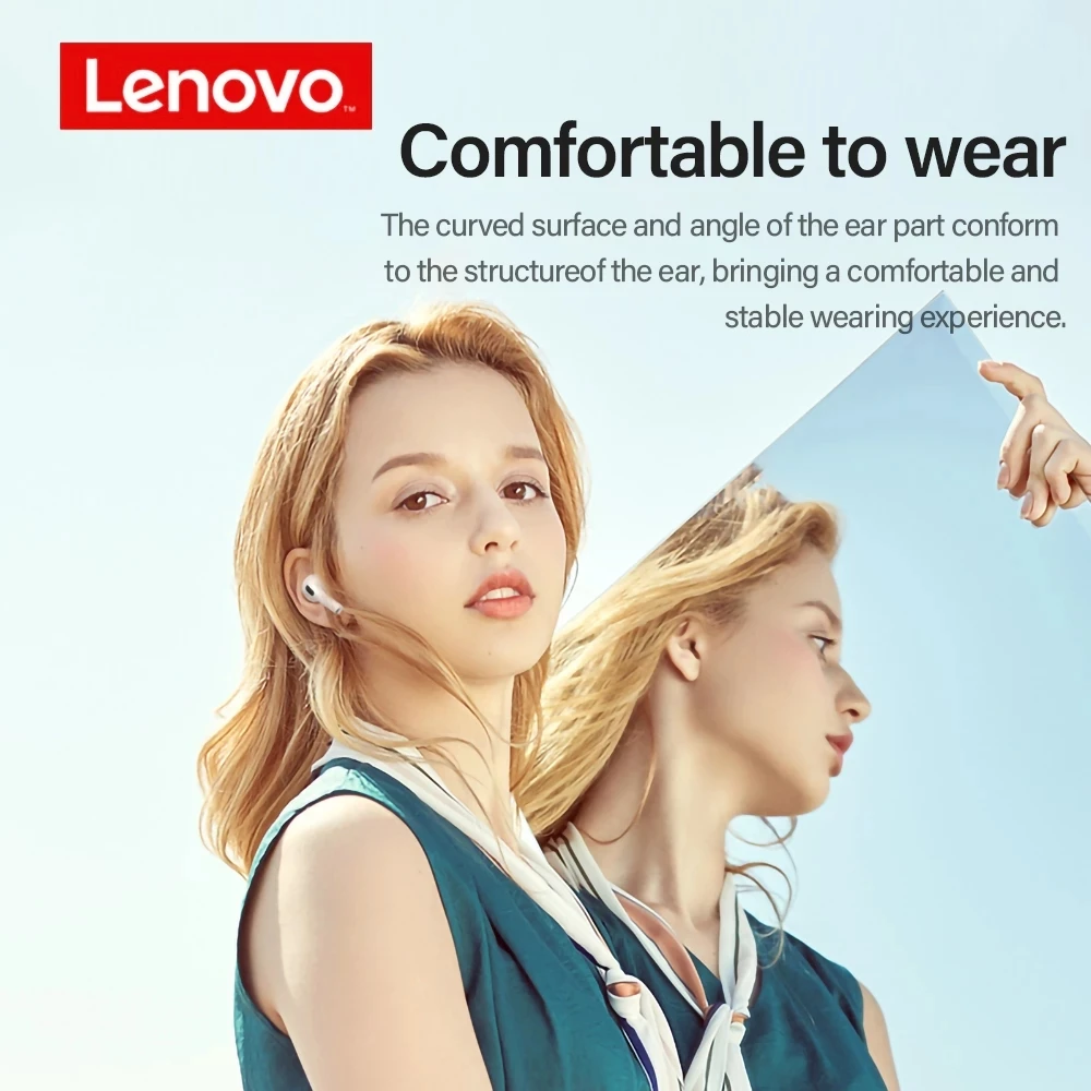 Lenovo Auricular Inalámbrico TWS, Audífonos Originales, Bluetooth, Control Táctil, Cascos Deportivos, Estéreo, Accesorio para Teléfono Android, LP40