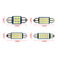 2X Festoon Led C5W 31 36 39 41mm Car Lights Canbus 7020SMD Dome Light 12V 4000K 6000K Warm White Crystal Blue License Plate Lamp
