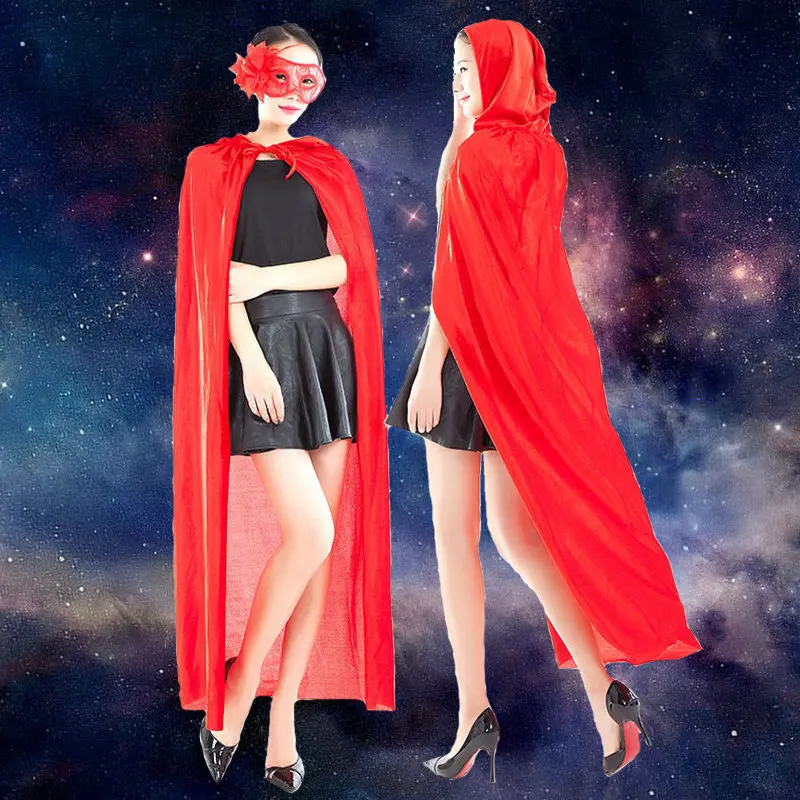 L150X100cm Halloween Cosplay Hooded Cloak No Mask Stage Performance Costume Dress Up Princess Cloak Props