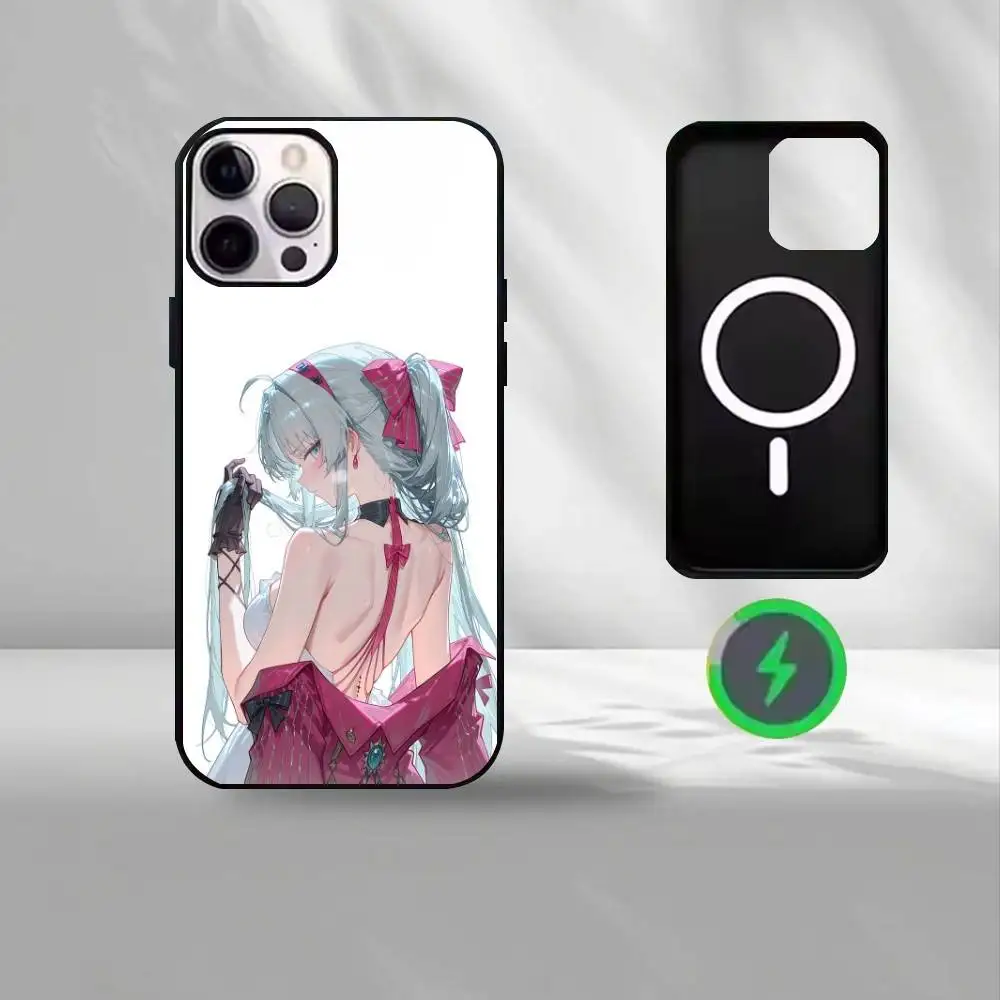 Casing Ponsel Wuthering Waves Carlotta Untuk iPhone17,16,15,14,13,12,11 Plus, Casing pelindung pengisian daya nirkabel, soft cover