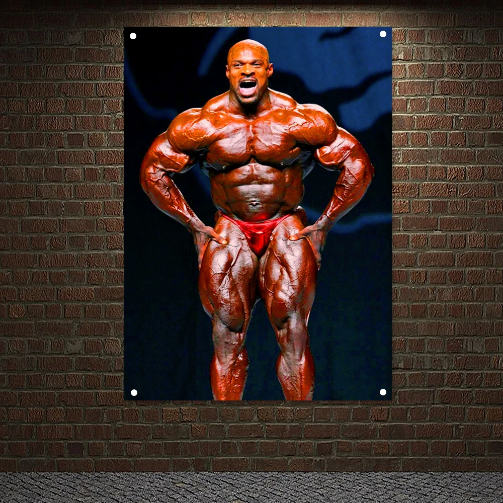 Strong Abdominal Poster Wall Art Workout Bodybuilding Banner Gym Wall Decor Man Muscular Body Tapestry Flag Canvas Painting Gift