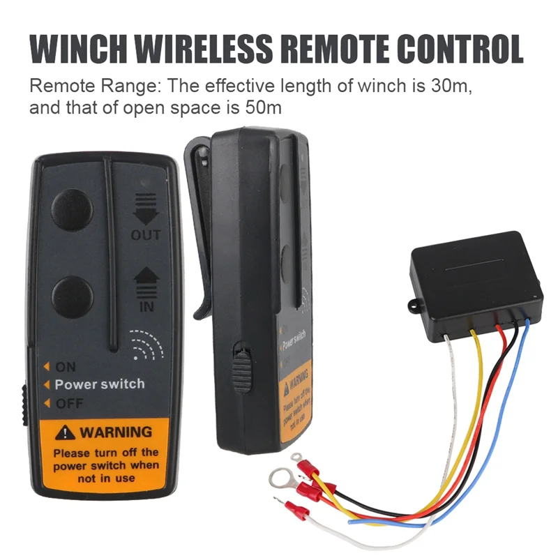 2.4G 12V 24V Electric Winch Switch Controller Universal Wireless Remote Control Recovery for Off-Road ATV Trailer 72W