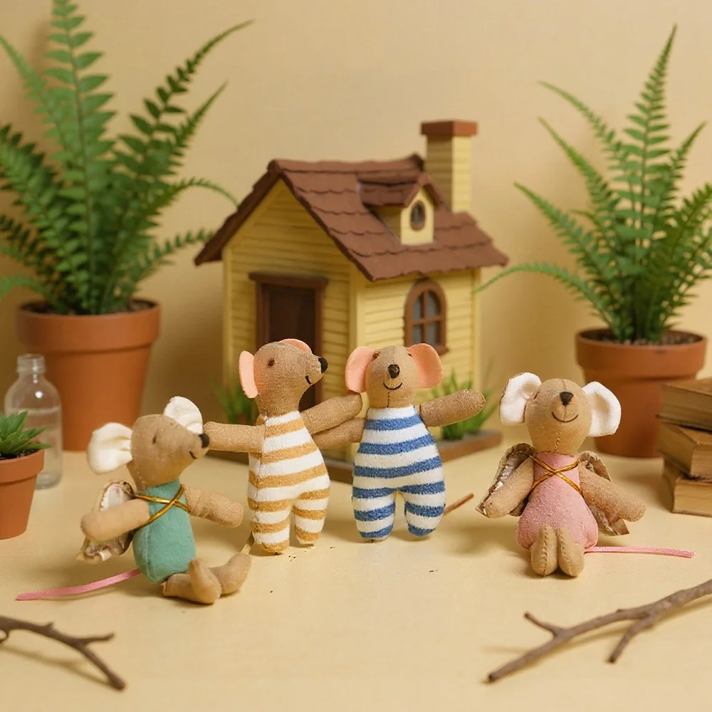 1 Stück Plüsch-Maus Puppe Spielzeug Weiches Stofftier für Kinder Urlaubsgeschenk Geburtstagsgeschenk Zimmerdekoration Rollenspiel – Detail 10