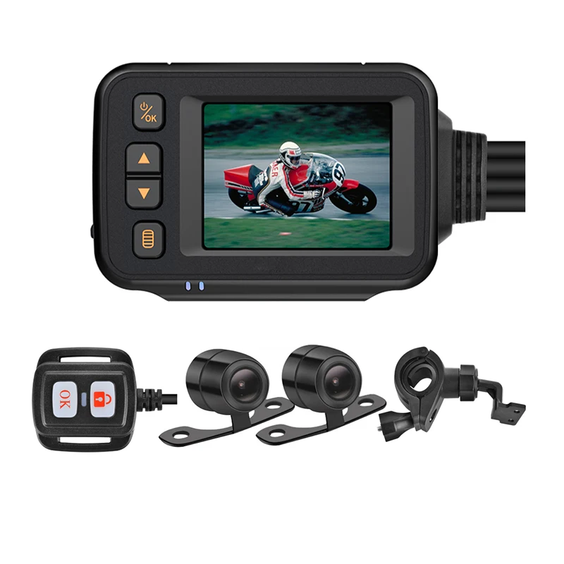 Moto Impermeable GPS Dashcam 720P Waterproof Shockproof Dual Videoregistratore with 720P WIFI Fotocamera New Condition view 2