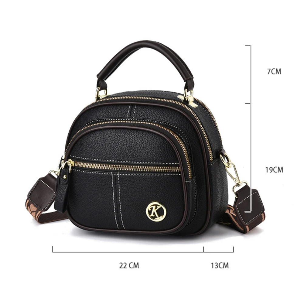 Retro Zipper Crossbodys Bag Multi-Layers Women Summer Chain Shoulder Bags Portable Durable Handbags For Daily/Travel/Party