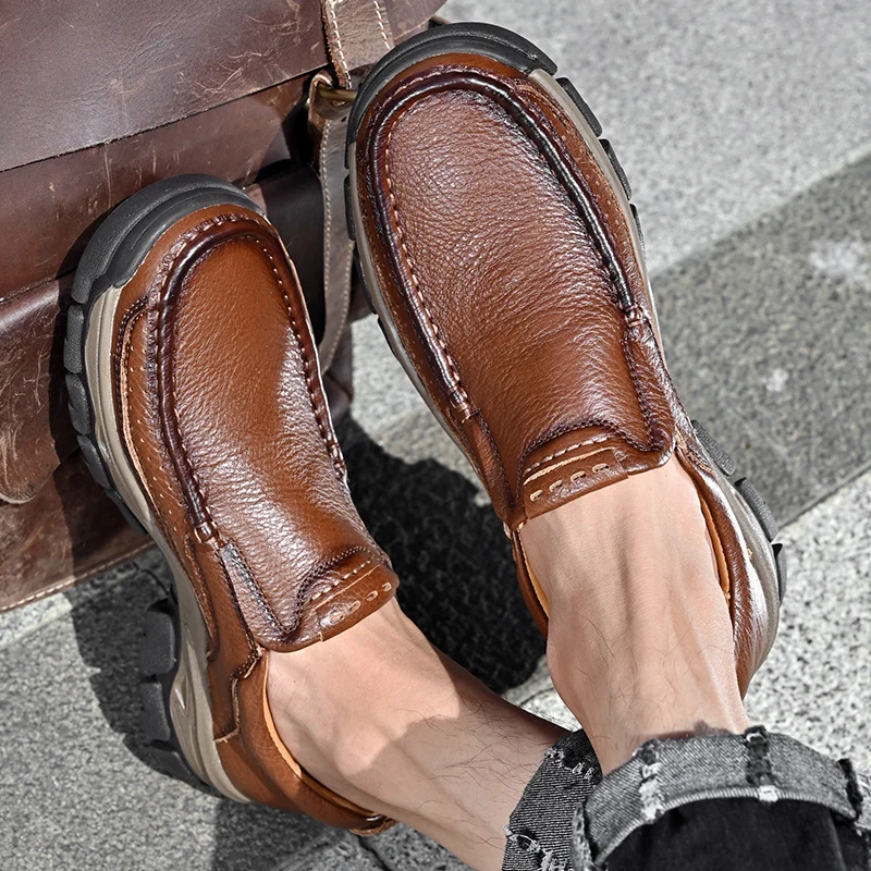 

Итальянские повседневные кожаные деловые туфли для мужчин, дизайнерские офисные и уличные туфли, кожаные удобные прогулочные лоферы класса люкс, Zapatos