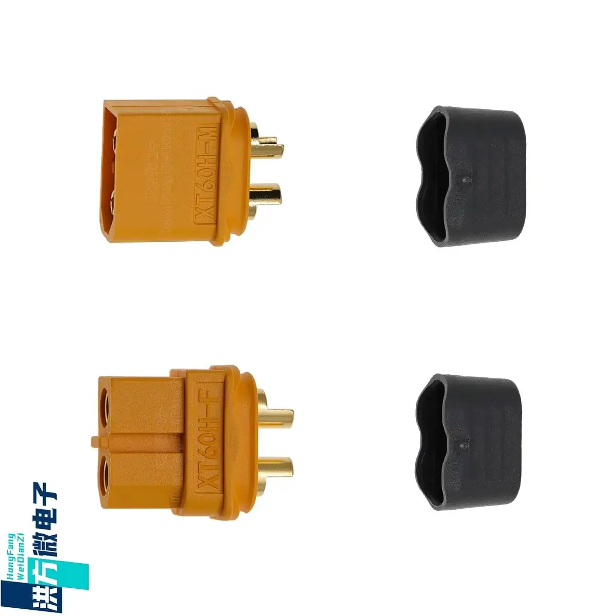 5PCS NEW Original XT60H AMASS XT60H-F XT60H-M Connector Plug Yellow Female Male UL94 V0 PA IP40 Gold Plated XT60 XT30PW XT90 XT3