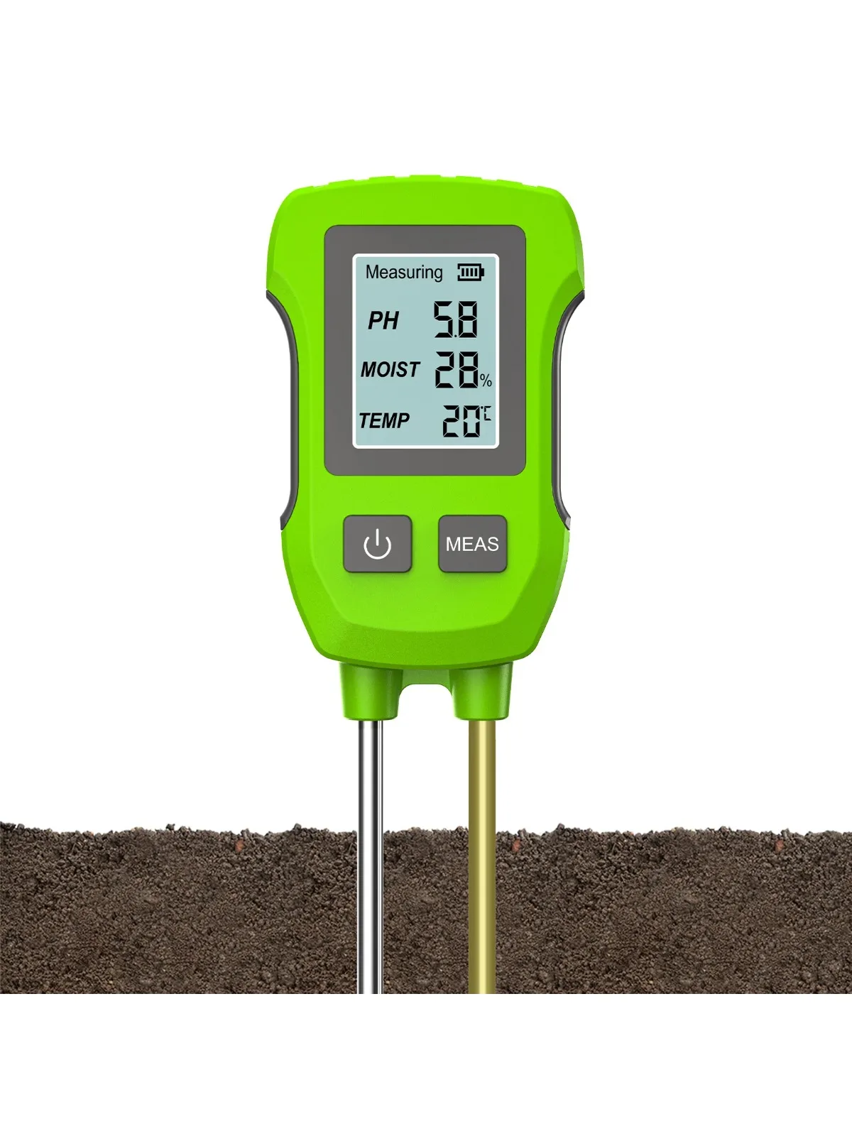 3-in-1 Digitaler LCD-Bodentester PH/Feuchtigkeit/Temperatur Hochpräzises Bodenmessgerät mit Hintergrundbeleuchtung für Zimmerpflanzen Garten Rasen Farm