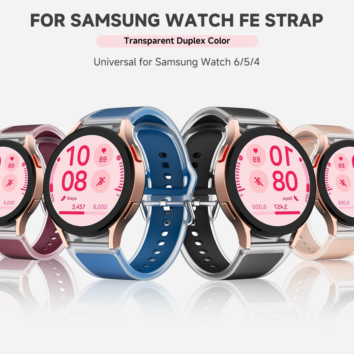 Keine Lücken Silikon transparentes Armband für Samsung Galaxy Uhr 7 6 5 4 40/44mm 5pro 45mm Band für Uhr 6 klassisches 43/47mm Armband