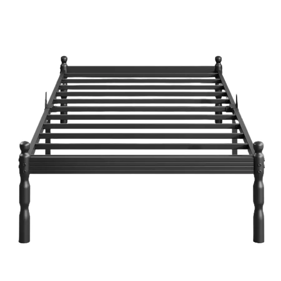 

Twin Size Bed Frame with Mattress Slide Stopper, 14 Inches Heavy Duty Sturdy Platform with Vintage Style, AntiSlip Design, Easy