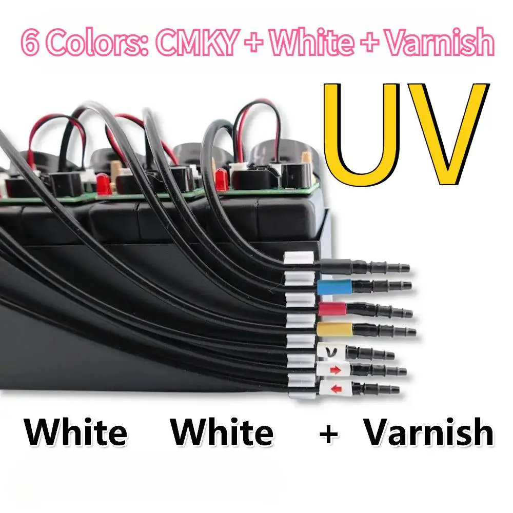 

6 Colors Modify UV DTF Ink System CISS Circulation Device Tool DIY UV Printer With White Ink Varnish Glossy Convert Kit Machine