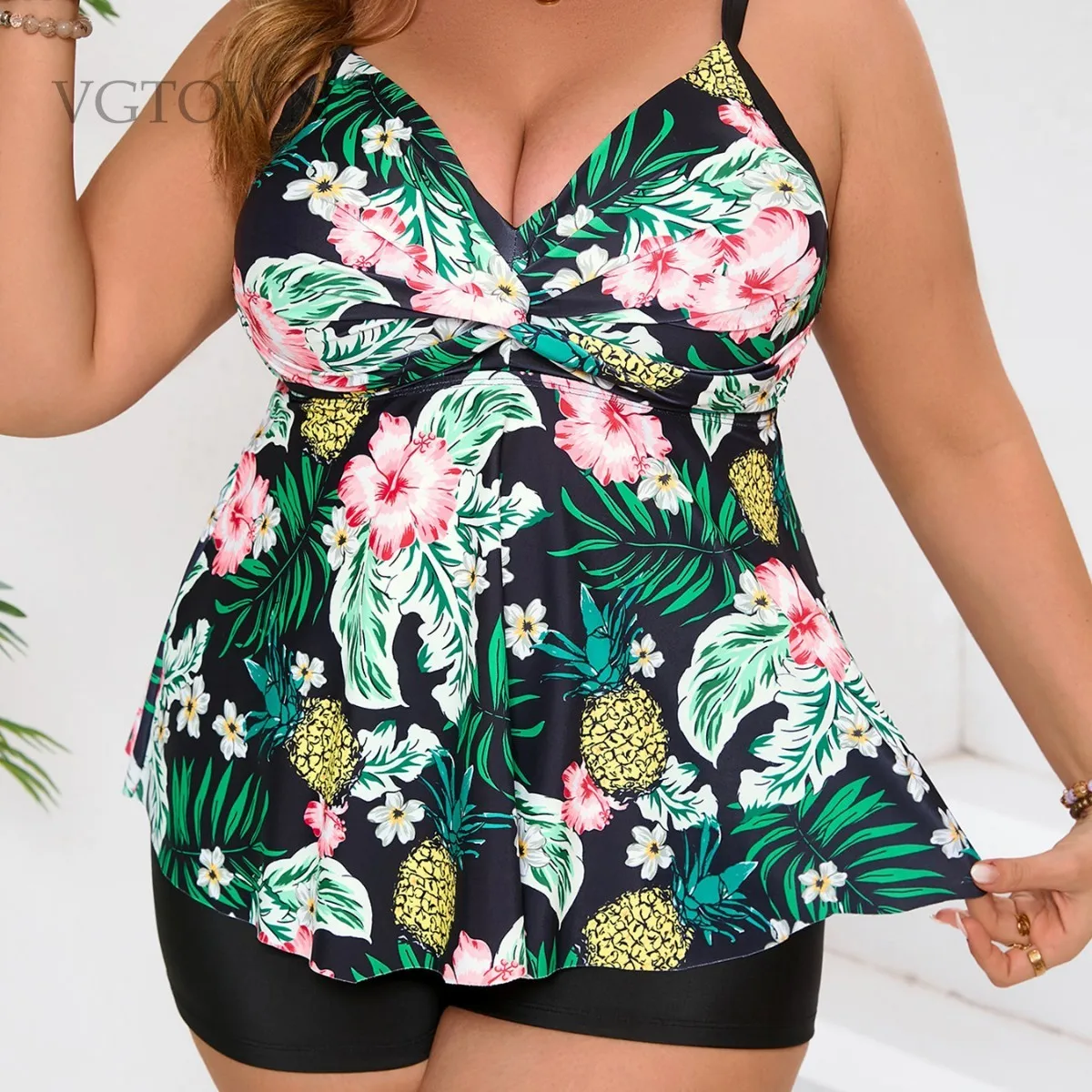 

2026 New Plus Size 8XL Swimdress High Waist Women Swimwear Swimsuit Bathing Suit Chubby Tankini Female