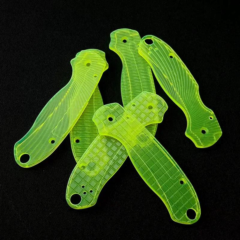 1pair Green Acrylic Grip Handle Scales Patch for Spyderco Paramilitary 3 C223 Knife Patch Material DIY Modification Accessories