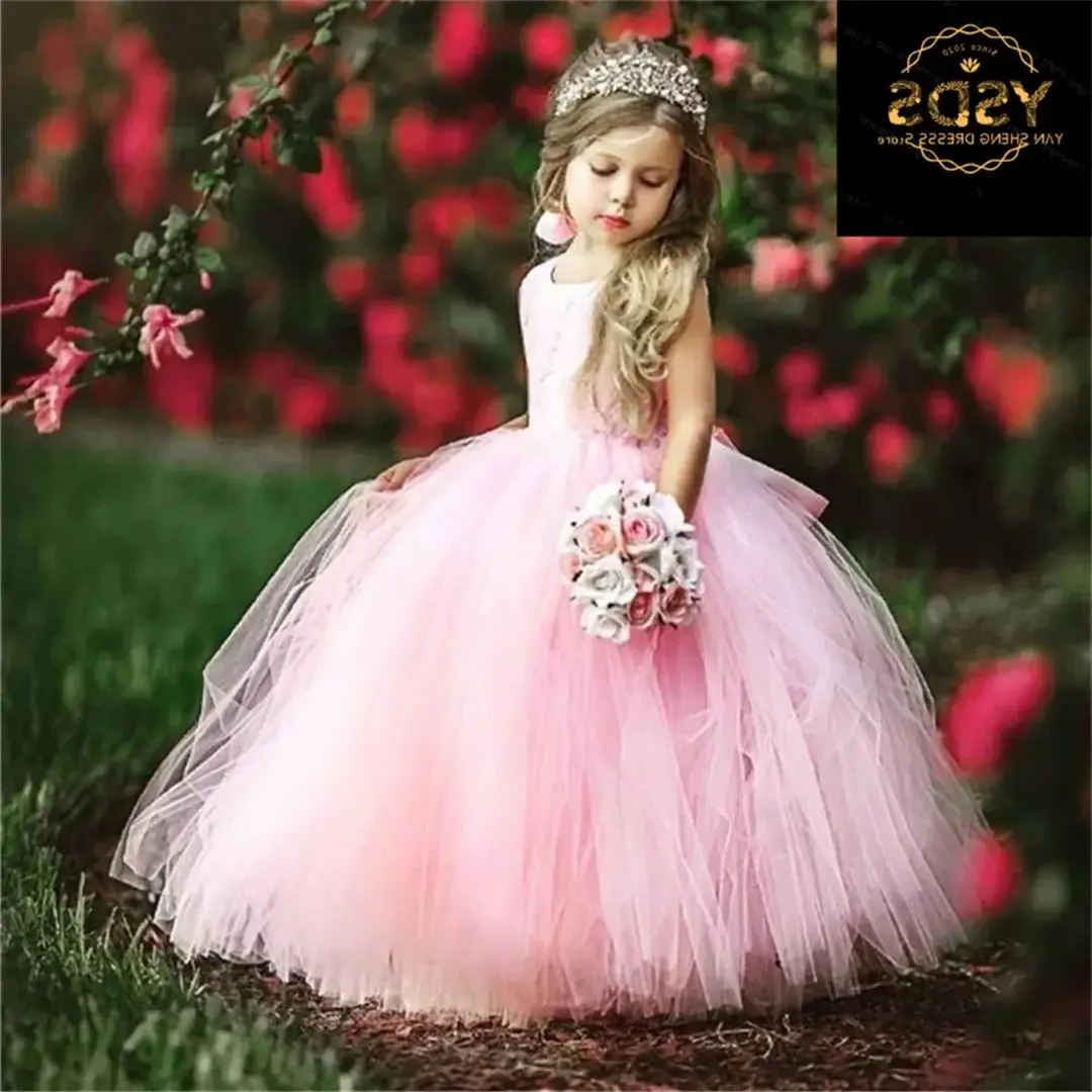 Disfraz de flores para niñas, vestido de princesa de encaje, ropa de otoño e invierno para niños, fiesta de cumpleaños de Año Nuevo, vestido de boda