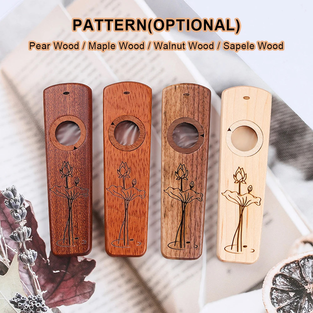 Kazoo de Madera, Instrumento Musical, Regalo para Adultos Principiantes en Música, Ideal para Fiestas, Carnavales y Espectáculos
