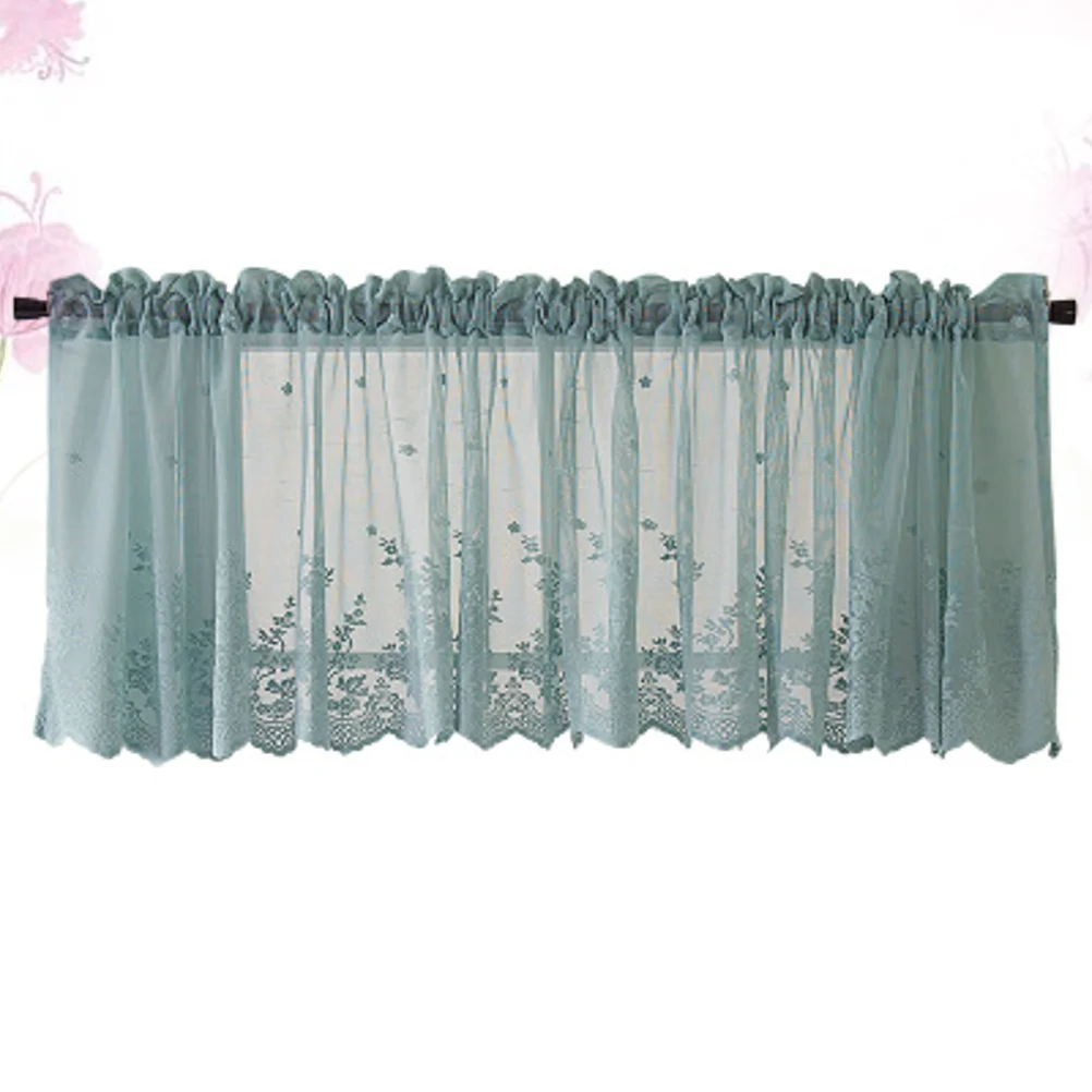 Sheer White Curtains Short Window Decorative Shade Christmas Half Sun Proof Lace