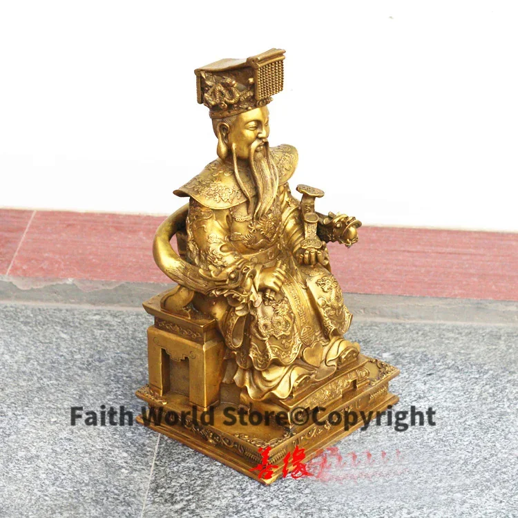 40CM huge HOME efficacious Talisman Protection the Supreme Deity of Taoism emperor of gods YUHUANG DADI FENG SHUI brass statue