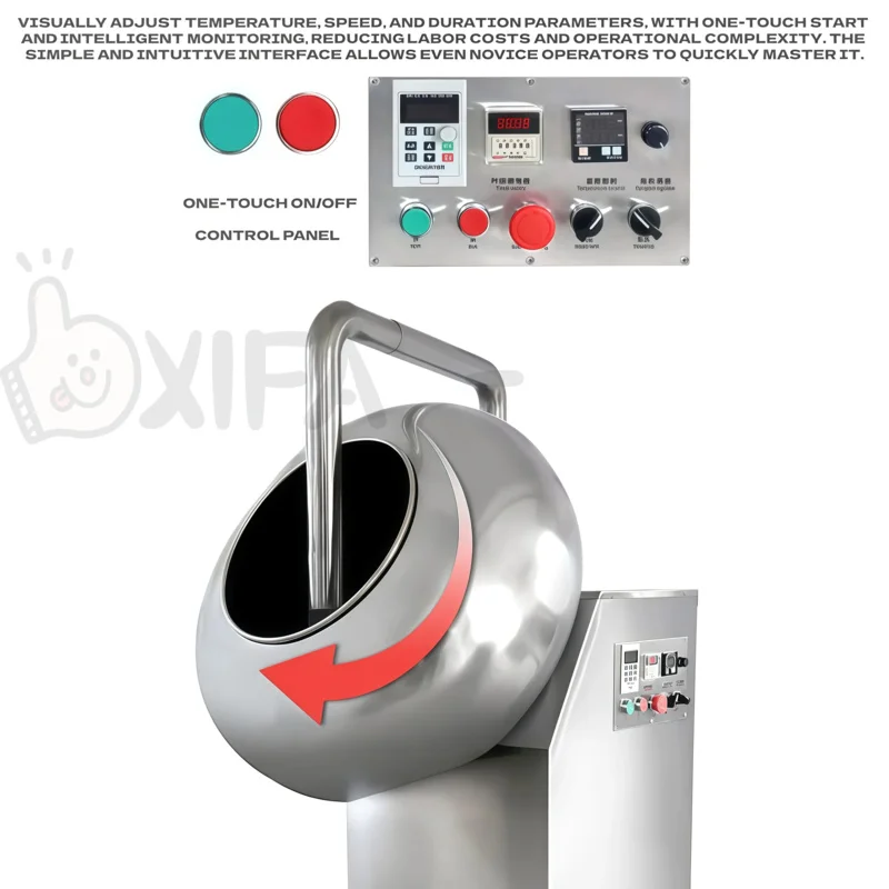 

Compact Semi-Automatic Chocolate Sugar Coating Machine For Small Batch Processing