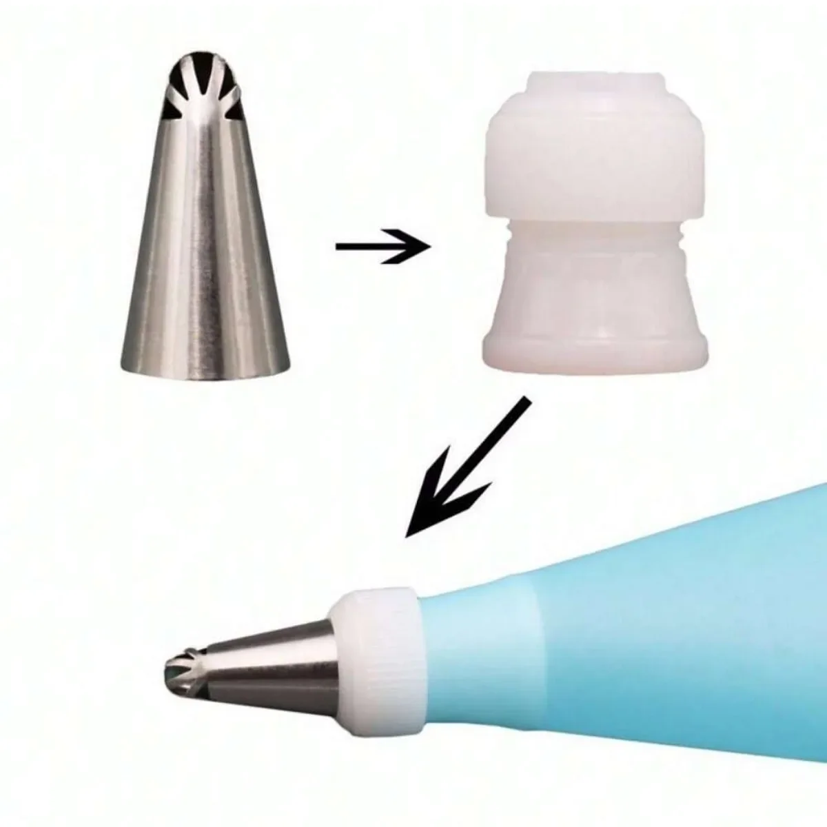 الفولاذ المقاوم للصدأ أدوات تزيين الكعكة مجموعة ، أنابيب الجليد ، فوهة تلميح ، كيس المعجنات ، كب كيك الديكور ، اكسسوارات المطبخ الخبز #5