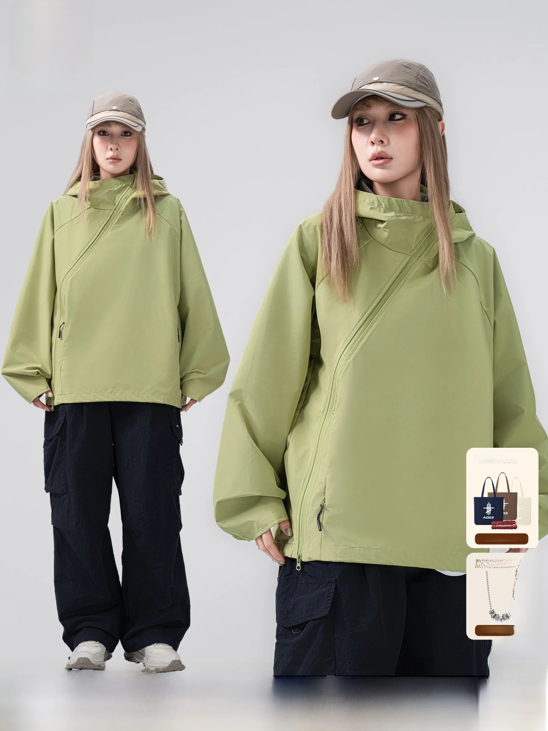 American Style Zipper Front Jacket Men's Spring New Outdoor Sports Hiking Jacket Sweatshirt Outerwear Trendy Straight Hem