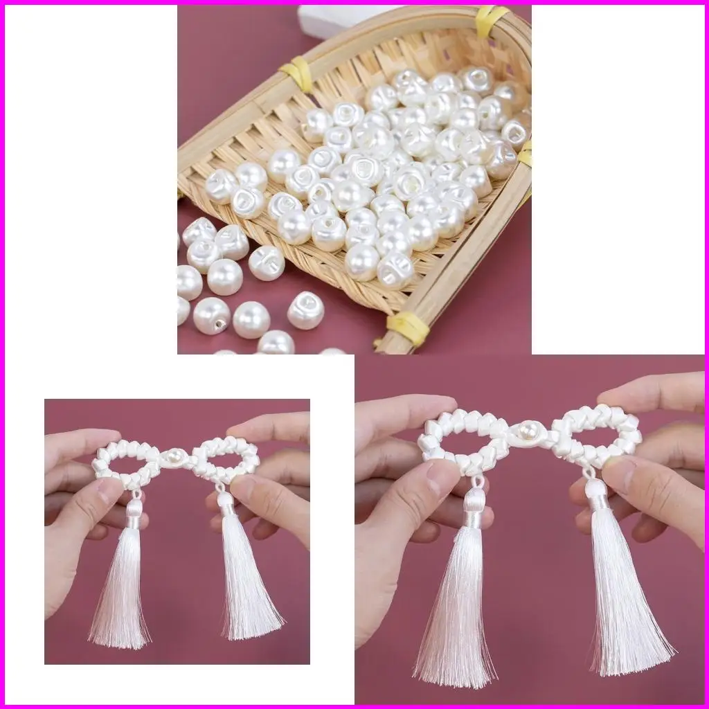 

Elegant Pearls Button for Chinese Traditional Clothing Handcraft Accessories Stylish Buttons Chinese Cheongsam