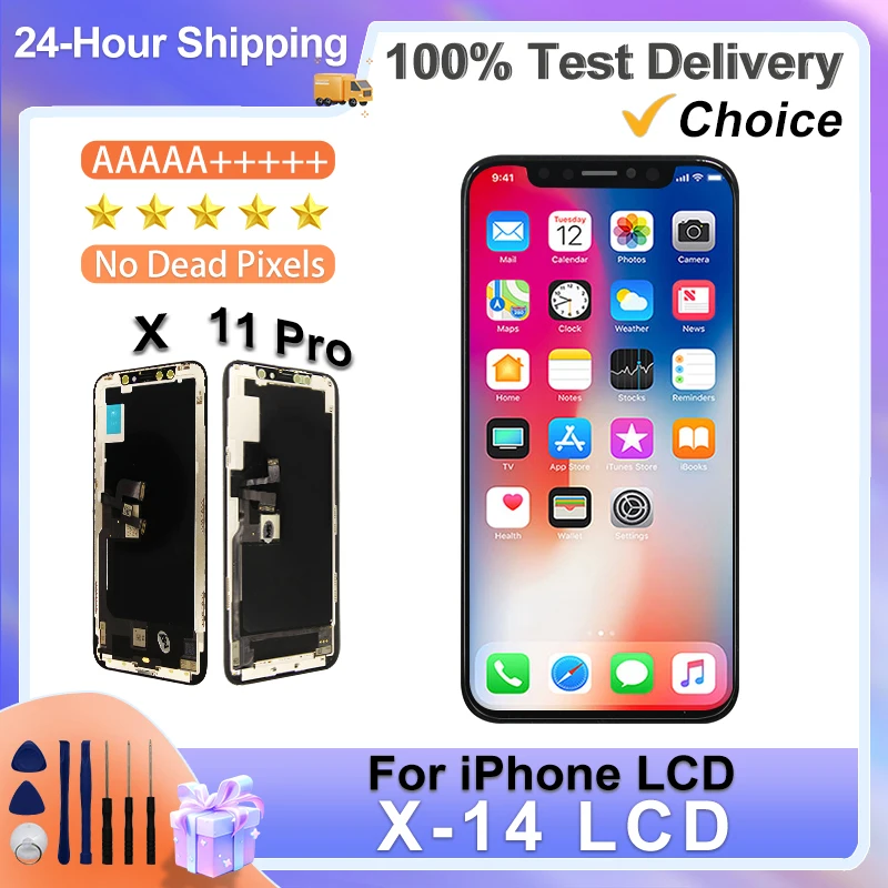 Jakość AAA OLED dla iPhone X XS Max Ekran dotykowy LCD Digitizer Dla iPhone 11 12 Pro Max Wyświetlacz 13 Mini 14 Plus 13 PRO 14 LCD