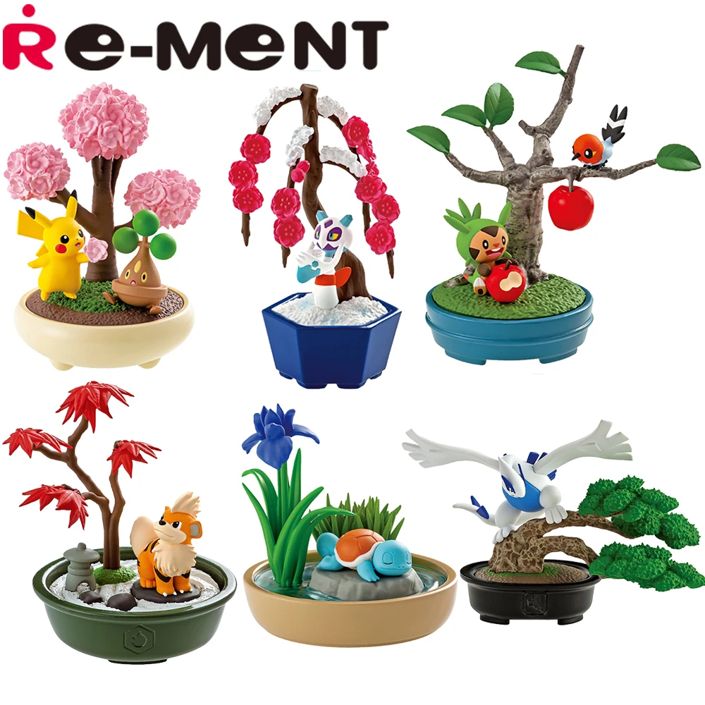 

Stocked Original Re-Ment Pokemon Pocket BONSAI 2 Little Four Seasons Story Pikachu Bonsly Squirtle Mini Model Toys Figures