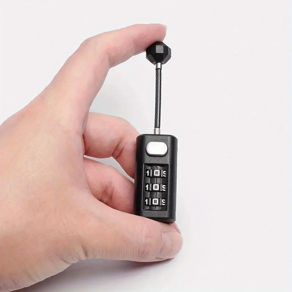 Mini 3-Digit Resettable Combination Lock for Luggage, Dorm Cabinets, Backpacks & Zippers