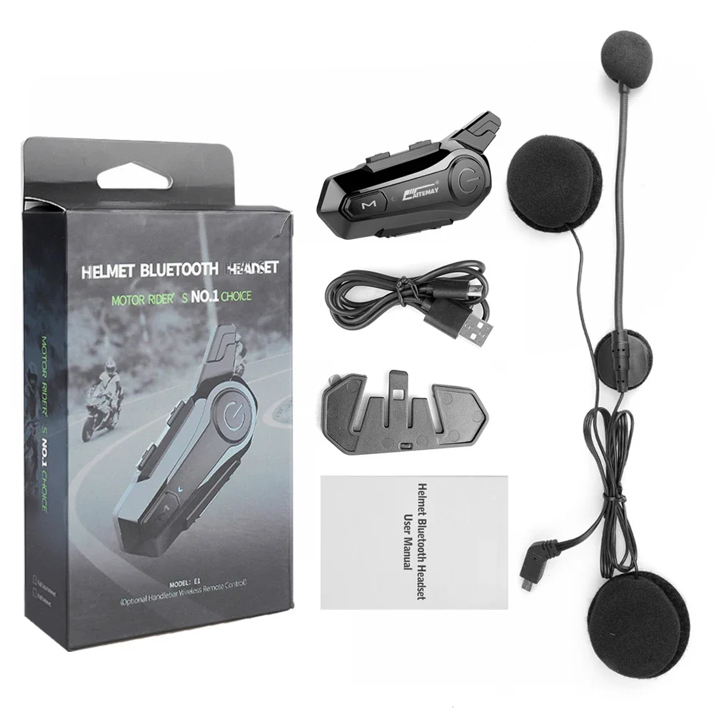 Zestaw słuchawkowy do interkomu w kasku Moto Zgodny z Bluetooth 5.0 Słuchawki motocyklowe Bezprzewodowy domofon Głośnik Słuchawki Zestaw