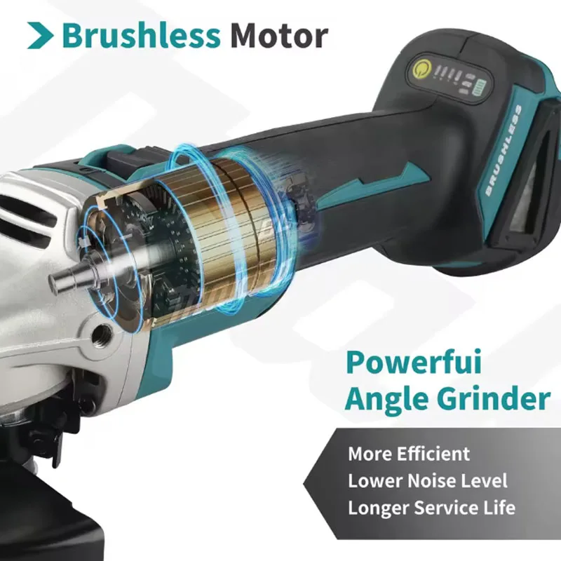Makita DGA504 18V 125mm Brushless Angle Grinder, Electric Polishing & Metal Grinding Tool for DIY & Professional Applications