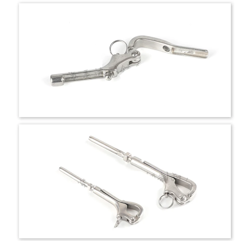 316 Stainlesssteel Wire Rope Quick Release Hook 3-5 Inches,Openable Goose Head Shape Shackle Hand Rail Guardrails Stud Termina