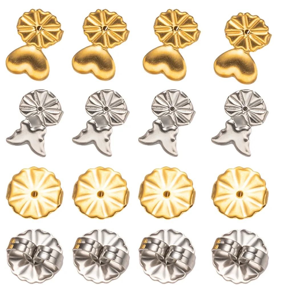 

20Pc Stainless Steel Heart Butterfly Earring Lifters Backs Fixtures For DIY Hypoallergenic Women Jewelry Making Supplies Crafts