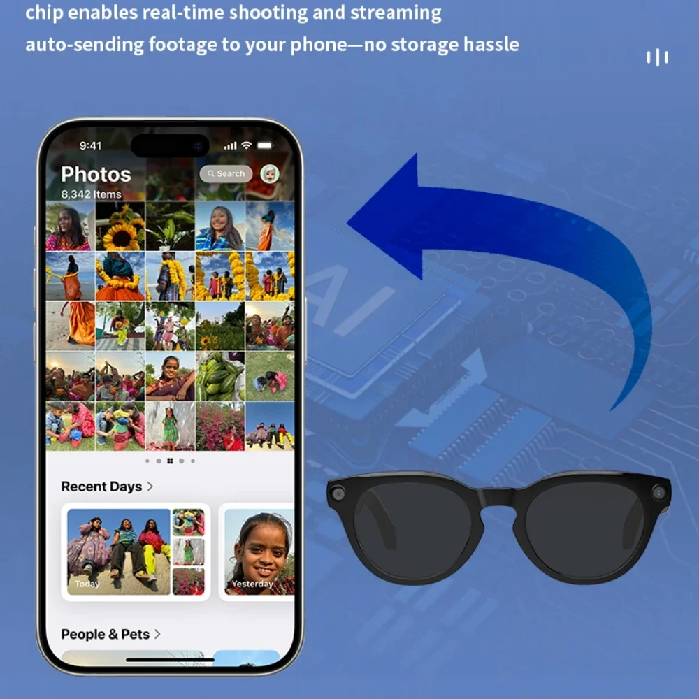 

1080P HD Bluetooth WiFi AI Translate Sunglasses Photo Video Sunglasses Translation Sports Outdoor Glasses Portable Body Camera