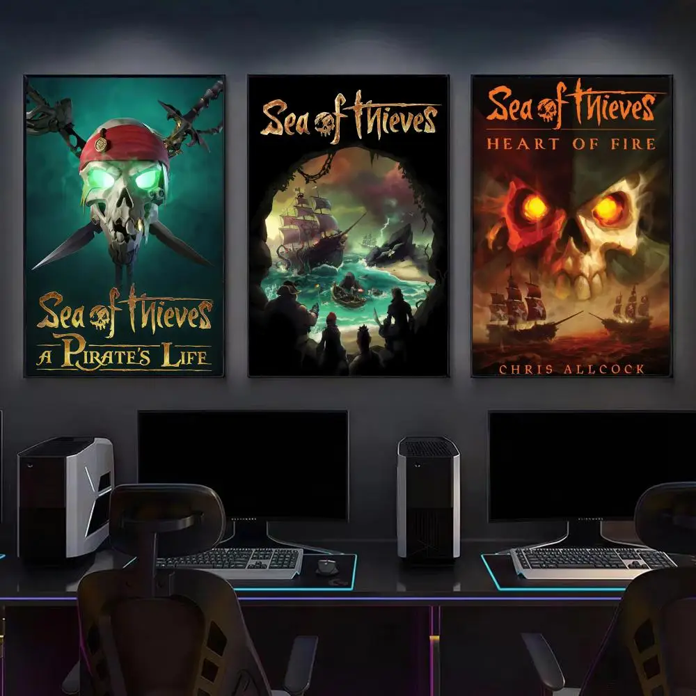 Game S-Sea of Thieves Poster Modern Aesthetic Canvas Wall Art Poster Cool Room Stuff Bedroom Decor