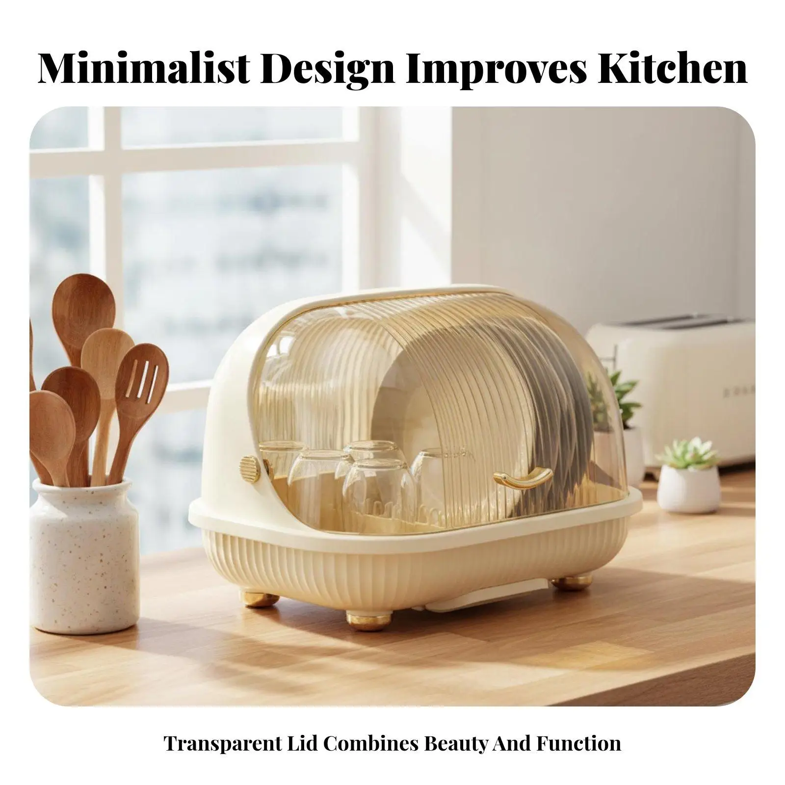 Polypropylene Kitchen Dish Rack with Drainboard Large Dish Drainer Organizer for Family Tableware