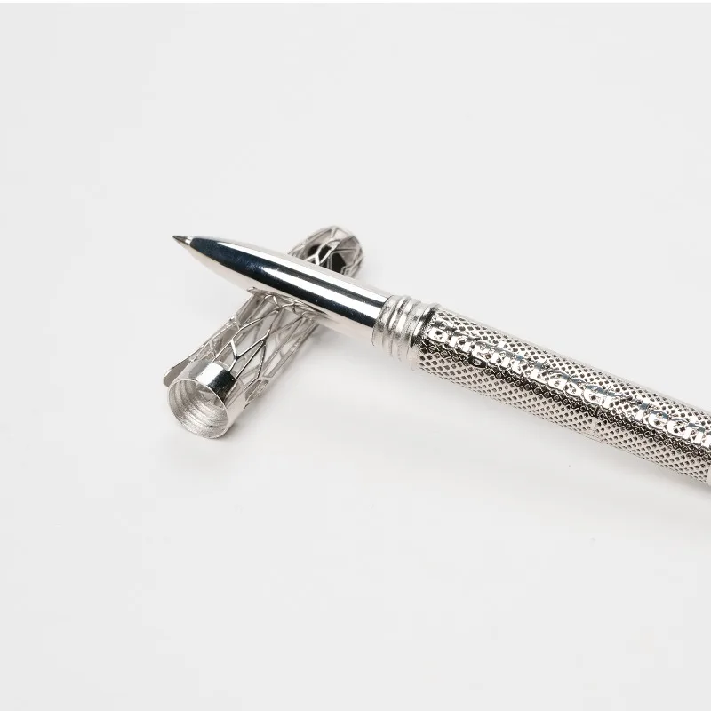 POLITE 3D Printing Stainless Steel Metal Ballpoint Pen Collection Signature Stationery Cute Kawaii School Supplies Black 0.5mm