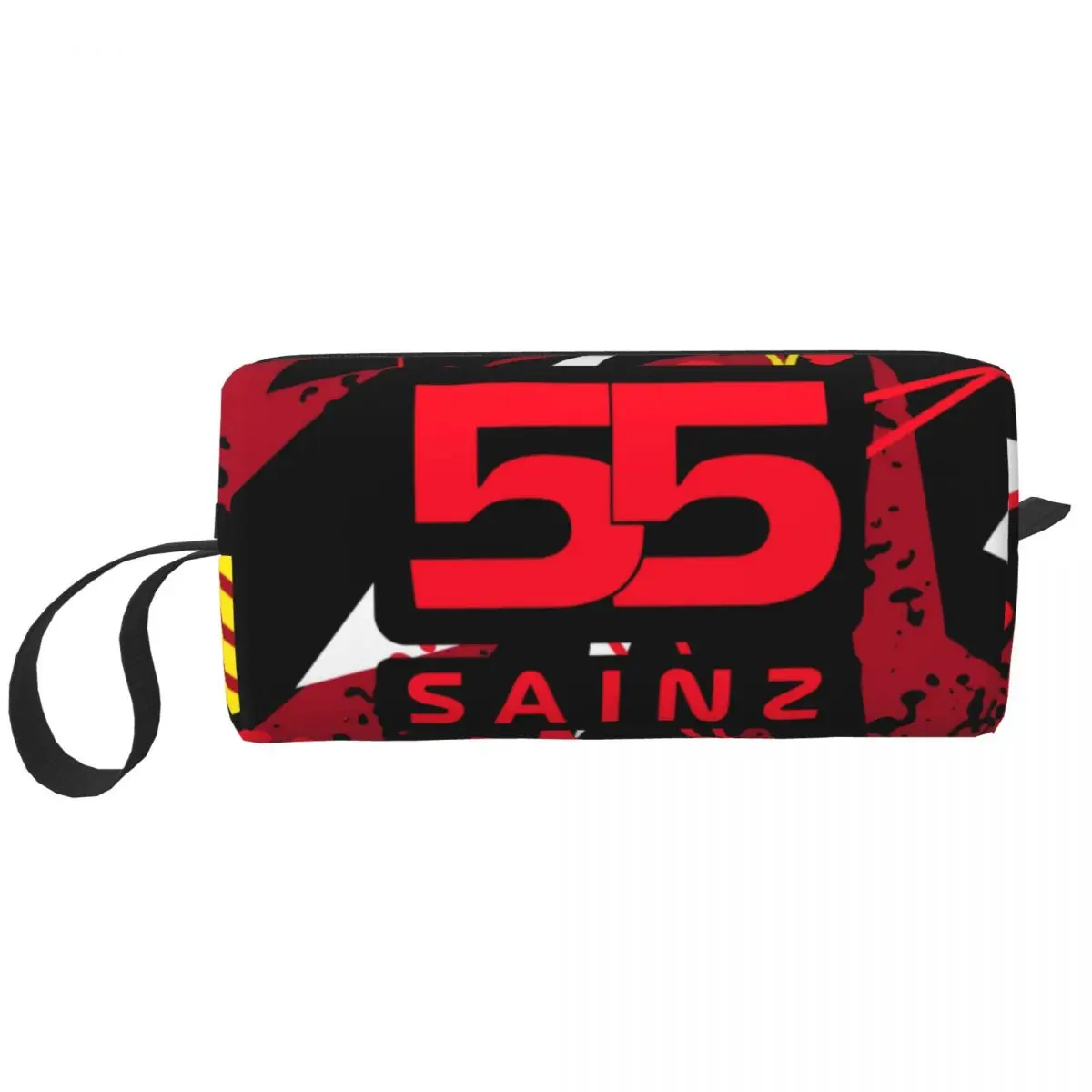 Custom Carlos Sainz 55 Formula Racing Driver Makeup Bag for Women Travel Cosmetic Organizer Storage Toiletry Bags Doop Kit Case