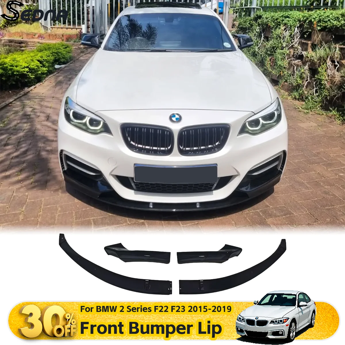 

Передний бампер, сплиттер для губ, лопата для BMW 2 серии F22 F23 220i 220d 230i M240i M Sport 2014-2019, спойлер на подбородок, автомобильные аксессуары