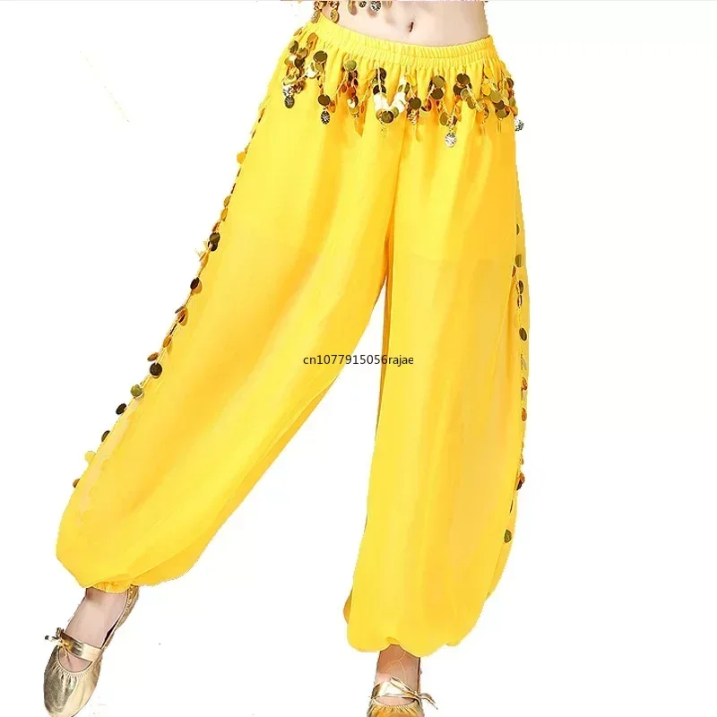 Belly Dance Pant Women's Genie Harem Pants Oriental Belly Dancing Tribal Costume India Shinny Bloomers Trousers