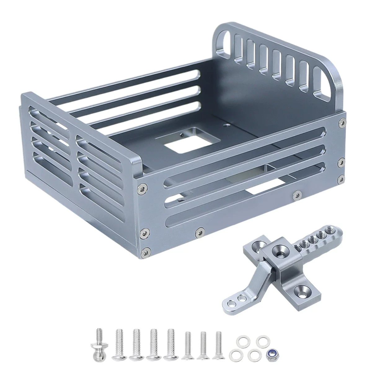 FMS 1/24 FCX24 Metal Removable Cargo Trailer Bed With Hitch Upgrade Accessory For Rc Crawler Off Road Hobby Vehicle