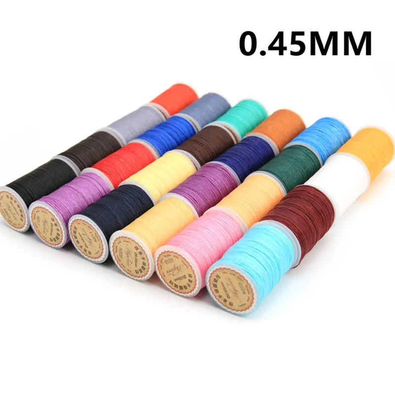 New Leather Craft Handwork Sewing Round Waxed String Thread 0.45mm for Wallet Pick Bag 25 Colors Clothes Strong Sewing Thread