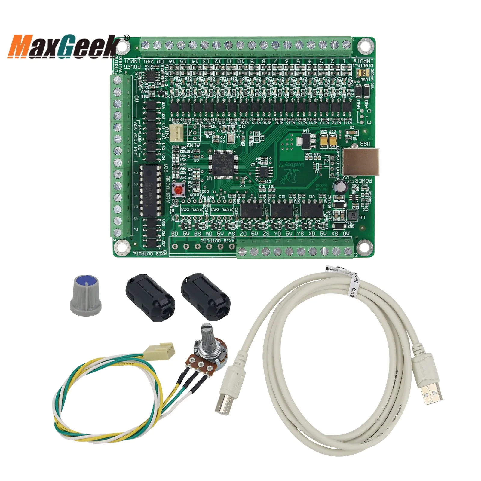 Maxgeek LF77-AKZ250-USB3-NPN 3 Axis 5 Axis Mach3 Motion Controller Mach3 USB Controller For CNC Engraving Machines