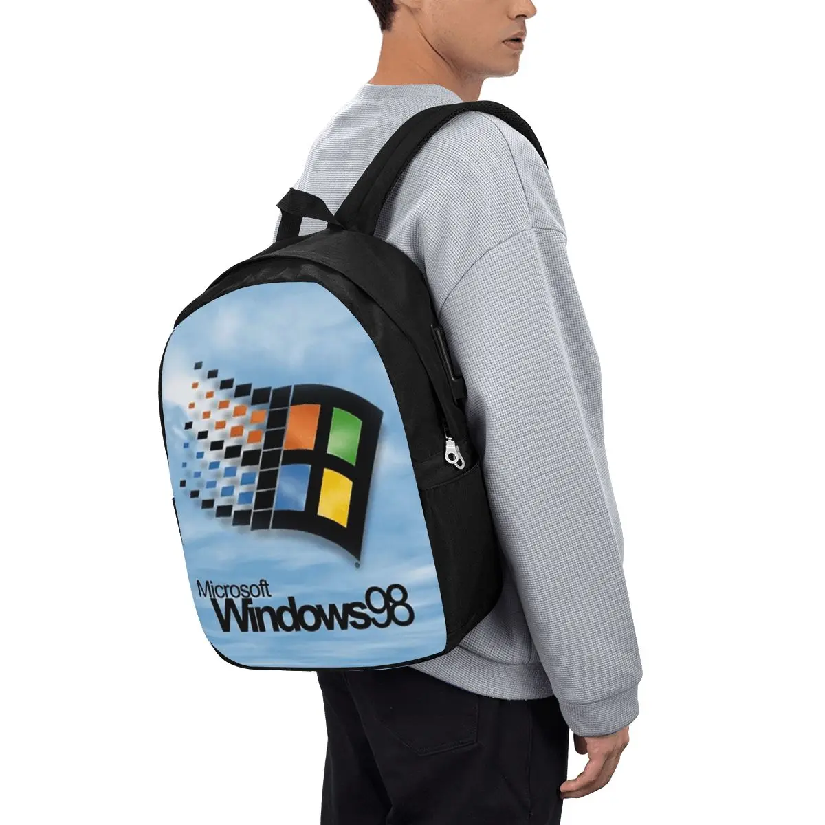 

Windows 98 Start Screen Backpack Travel Notebook Bag Computer College Student School Bag Laptop Shoulder Bags for Men Women