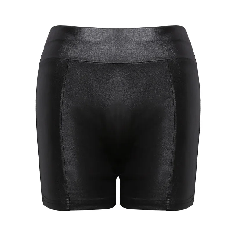 Quyến Rũ Quần Short Thun Cao Cấp Wetlook Giả Da PU Ngắn Quần Cao Su Nóng Goth Quần Short Múa Cột Clubwear Mini quần Short