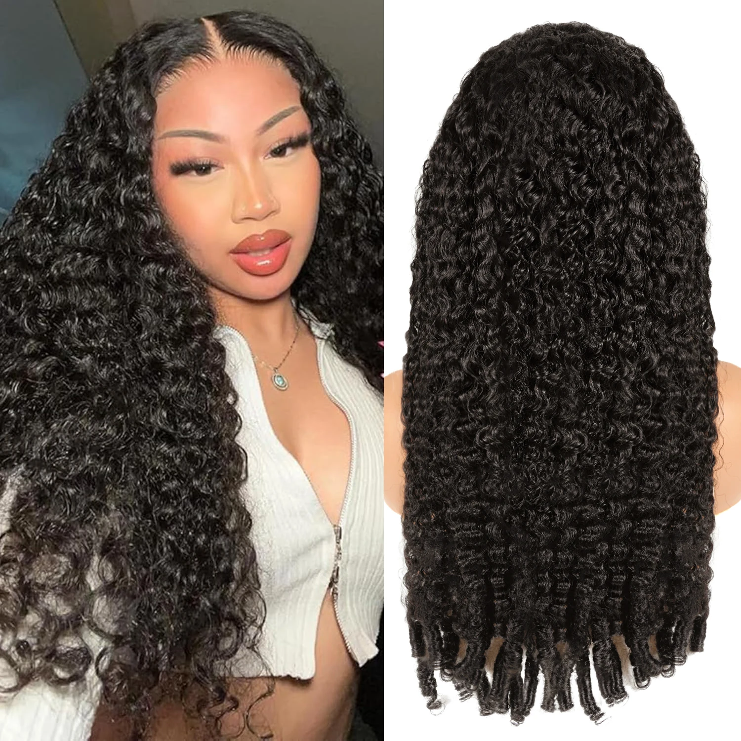 Peruki z ludzkich włosów birmańskich kręconych 3C4A, loki, peruki typu lace frontal 13x6 13x4 HD z transparentną koronką dla kobiet, z spiralnymi końcówkami i naturalną linią włosów.
