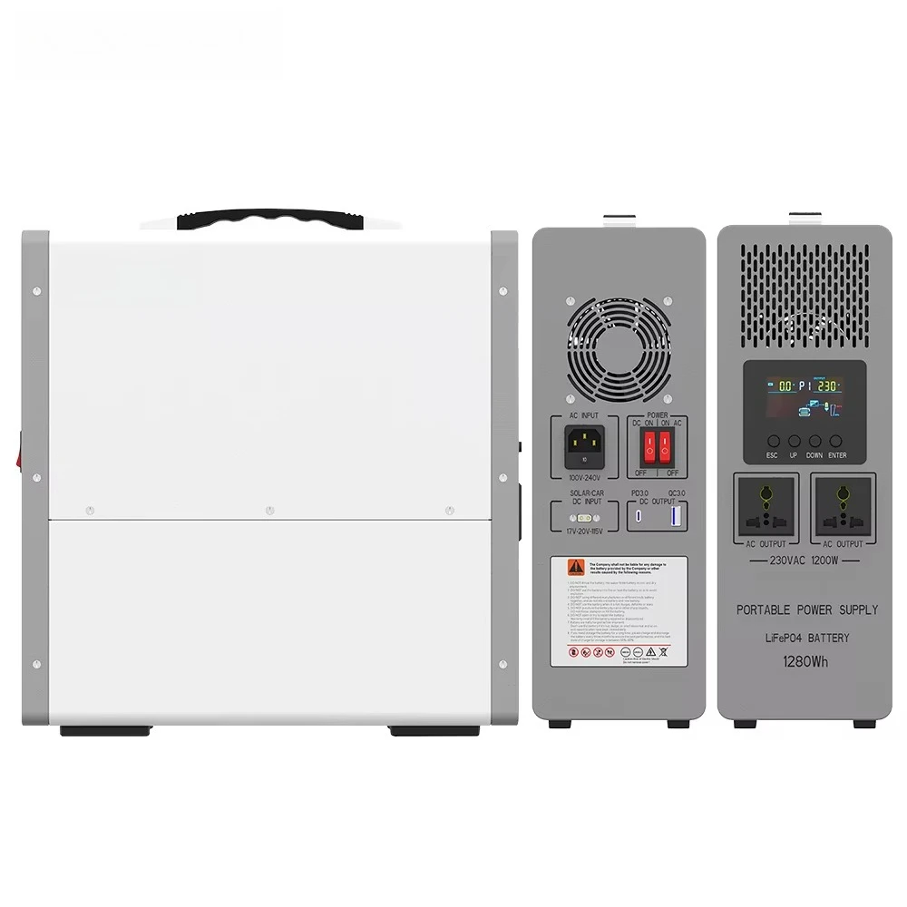 

LiFePO4 Lithium Ion RND Portable Power Station 1280Wh 1200W AC Pure Sine Wave 800W Solar Input 6000 Cycles Type C RV